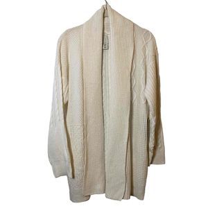NWT Joie Womens Cream Open‎ Front Cable Knitted Cardigan Sweater Size Medium